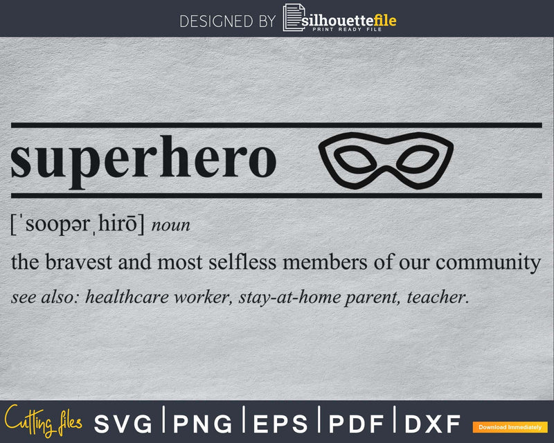 Superhero definition svg printable file