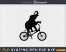 Supersized. Elephant on bicycle svg design silhouette