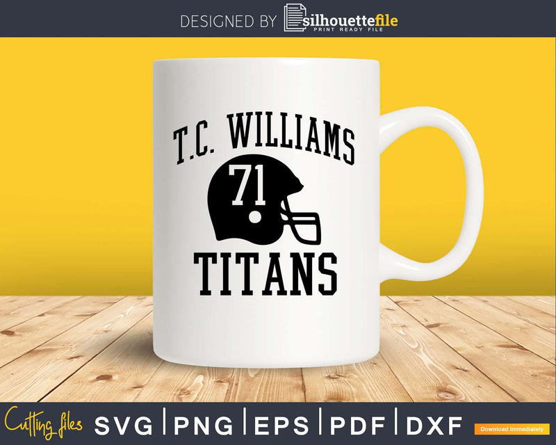 T.C. Williams Titans Football Helmet svg dxf cut digital