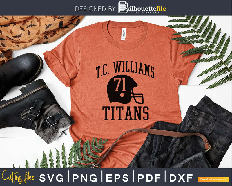 T.C. Williams Titans Football Helmet svg dxf cut digital