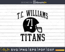 T.C. Williams Titans Football Helmet svg dxf cut digital