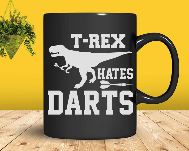 T-rex Hates Darts Funny Dart Player Dinosaur Svg Png