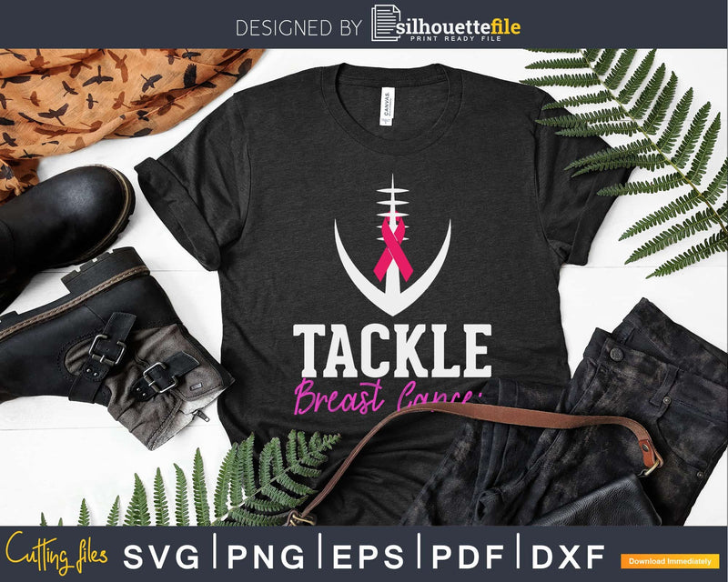 Tackle Breast Cancer Awareness Football Survivor svg png