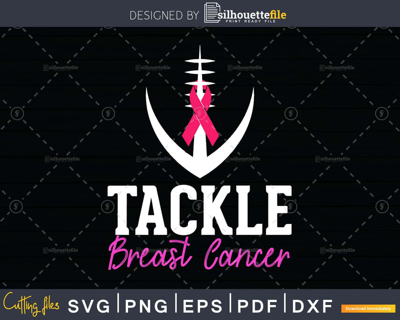 Tackle Breast Cancer Awareness Football Survivor svg png