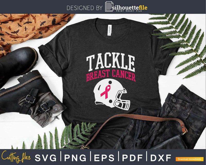 Tackle Breast Cancer Football Awareness svg png dxf cutting