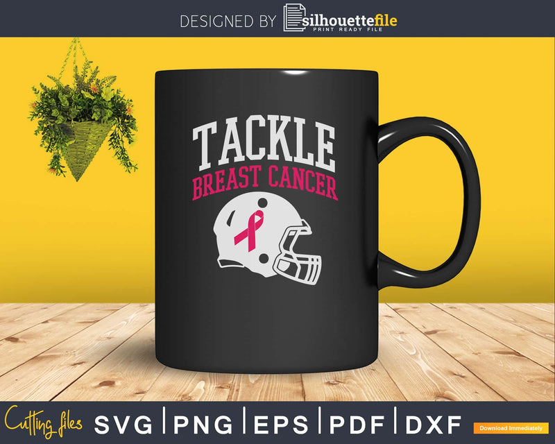 Tackle Breast Cancer Football Awareness svg png dxf cutting