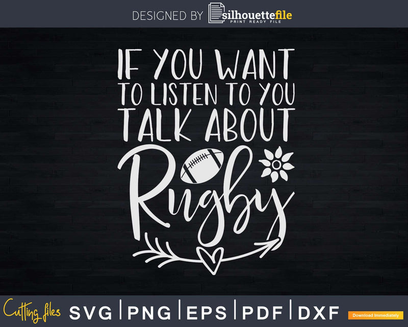 Talk About Rugby Coach Svg Silhouette Cut File