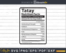 Tatay Nutrition Facts Funny Fathers Day Svg Png Files
