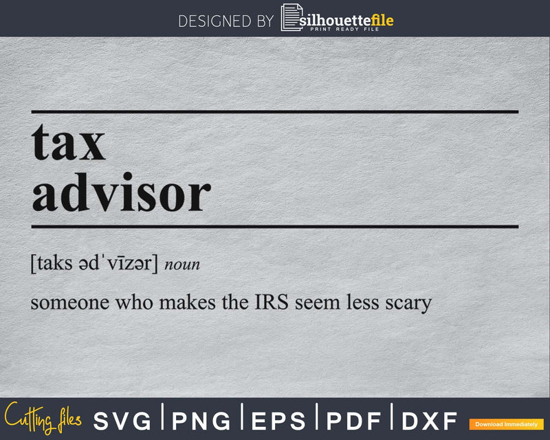 Tax advisor definition svg printable file