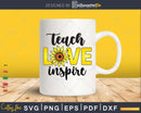 Teach Love Inspire Cute Sunflower Leopard Cheetah