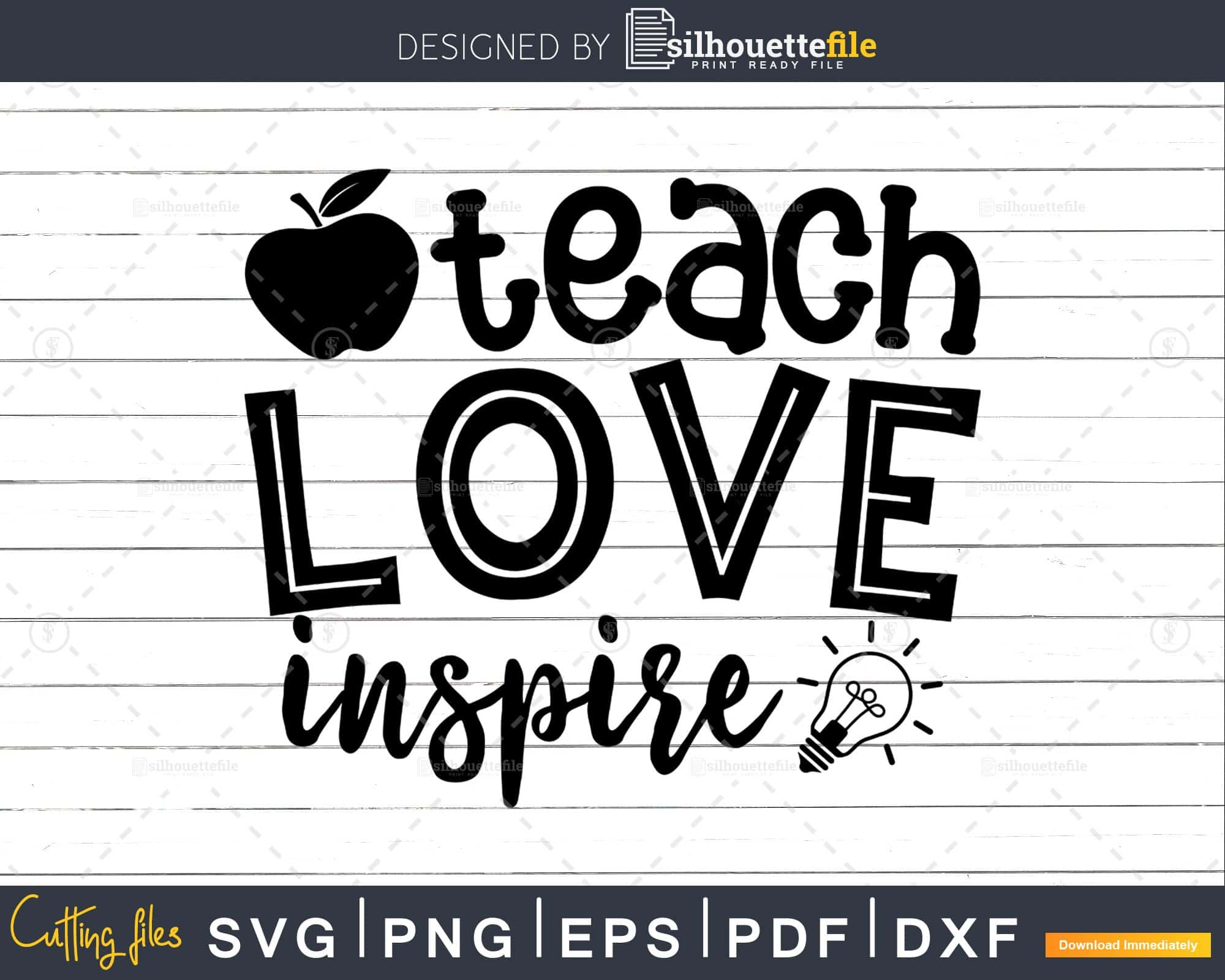 Teach Love Inspire svg cricut printable files for commercial ...