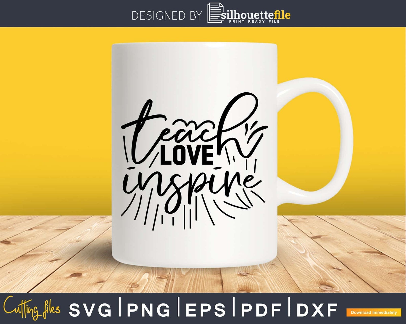 Teach Love Inspire svg Silhouette Cricut Cut files | Silhouettefile