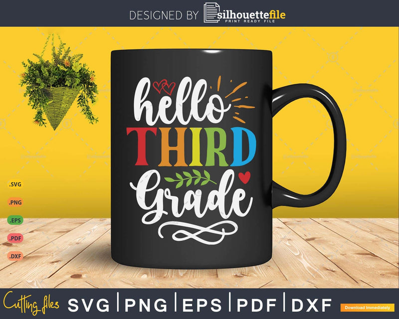 Teacher Aide Gift Hello Third 3rd Grade