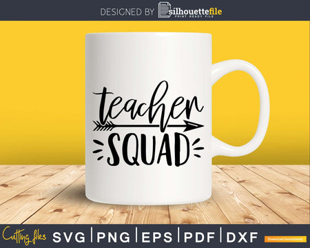 Teacher squad Shirt design svg cutting craft instant