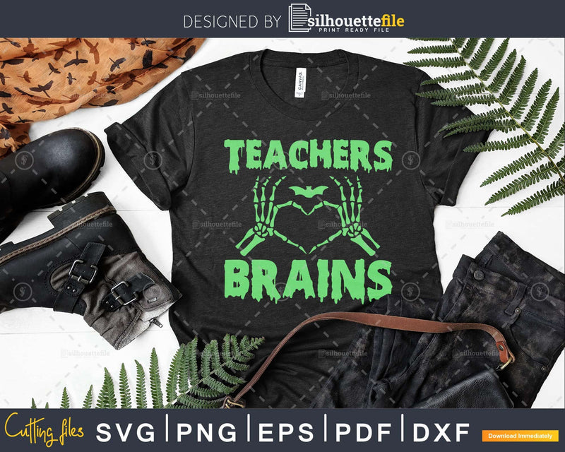 Teachers Love Brains Halloween svg cricut cut files