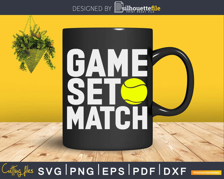 Tennis GAME SET MATCH with Balls svg digital cutting files