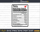 Teta Nutrition Facts Funny Mothers Day Svg Png Digital Art
