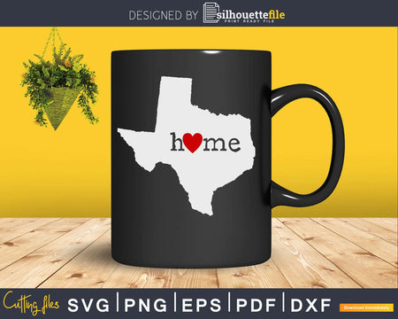 Texas TX Home Heart Native Map svg cricut cut silhouette