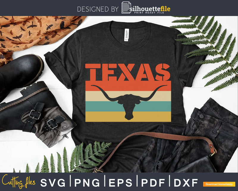 Texas Vintage Retro svg png dxf cut files for silhouette