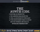 The Auntie Code Funny Gift for Aunt Sarcastic Svg Png Craft