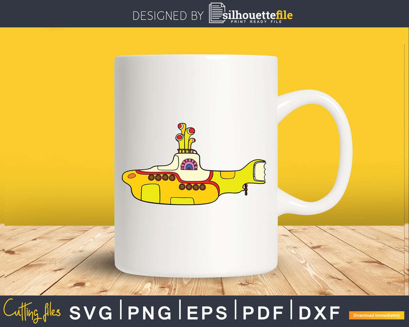 The Beatles Yellow Submarine Silhouette Art Svg Cricut File