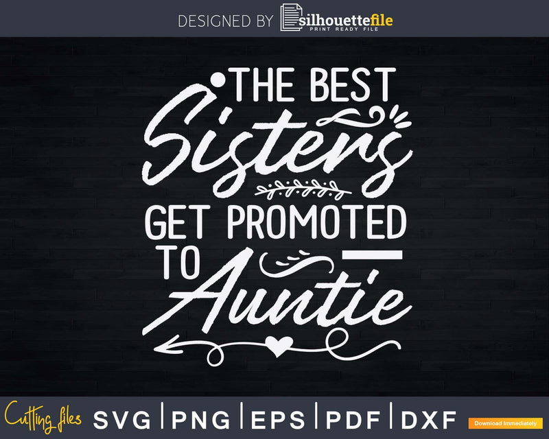 The Best Sisters Get Promoted To Auntie Svg Dxf Png Cricut