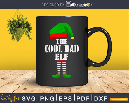 the cool dad elf svg dxf cricut craft cut files