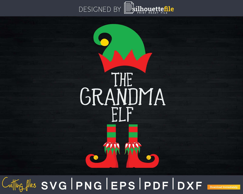 The Grandma Elf Group Matching Family Christmas Svg Dxf