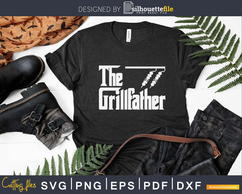 The Grillfather BBQ Grill & Smoker Barbecue Chef Svg Design