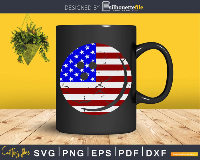 The Official American Flag Bowling Ball T-shirt Design Svg