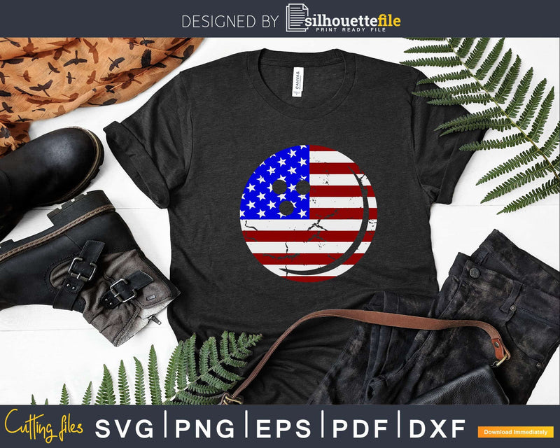 The Official American Flag Bowling Ball T-shirt Design Svg