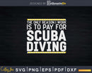 The only Reason I Work is to Pay for Scuba Diving Svg Png