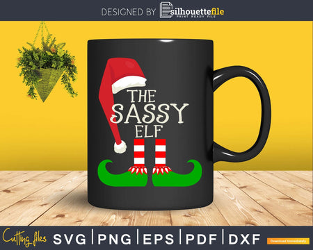 The Sassy Elf Group Matching Family Christmas svg dxf png