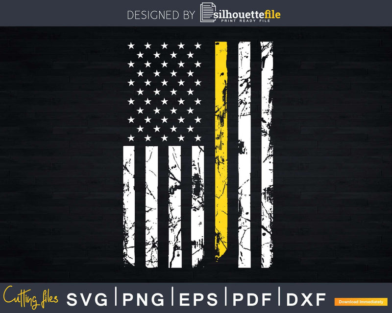 The Thin Gold Line Dispatcher American flag Svg Dxf Cricut