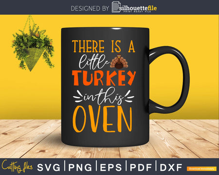 There is a little turkey in this oven svg png cutting