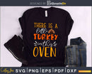 There is a little turkey in this oven svg png cutting