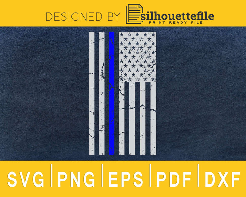 Thin Blue line Distressed US flag PATRIOTIC Independence