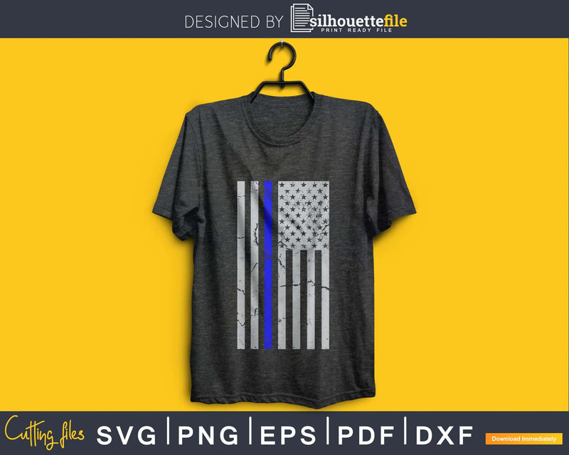 Thin Blue line Distressed US flag PATRIOTIC Independence
