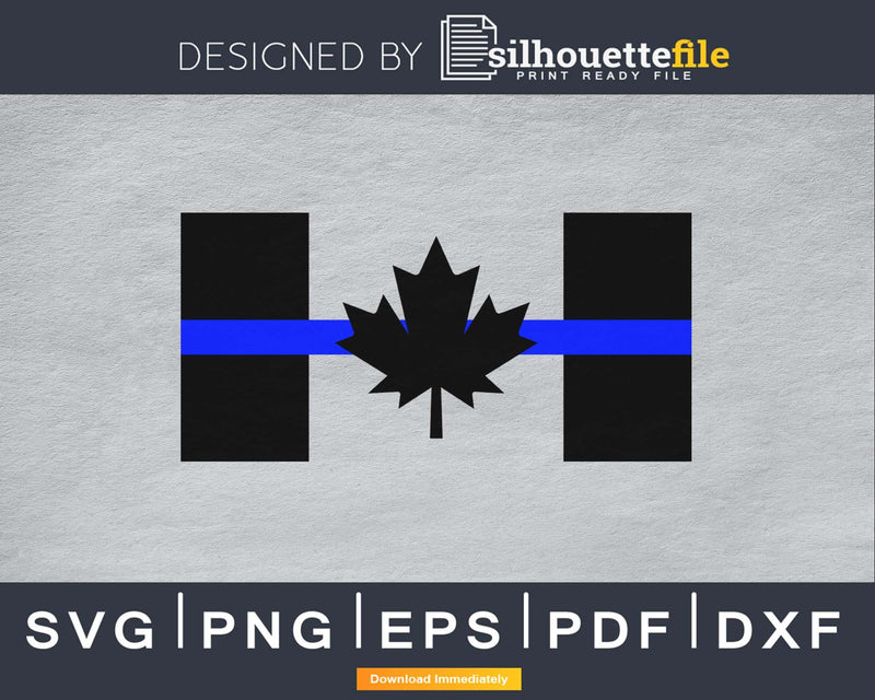Thin Blue Line Flag Canadian Firefighter svg cricut cut