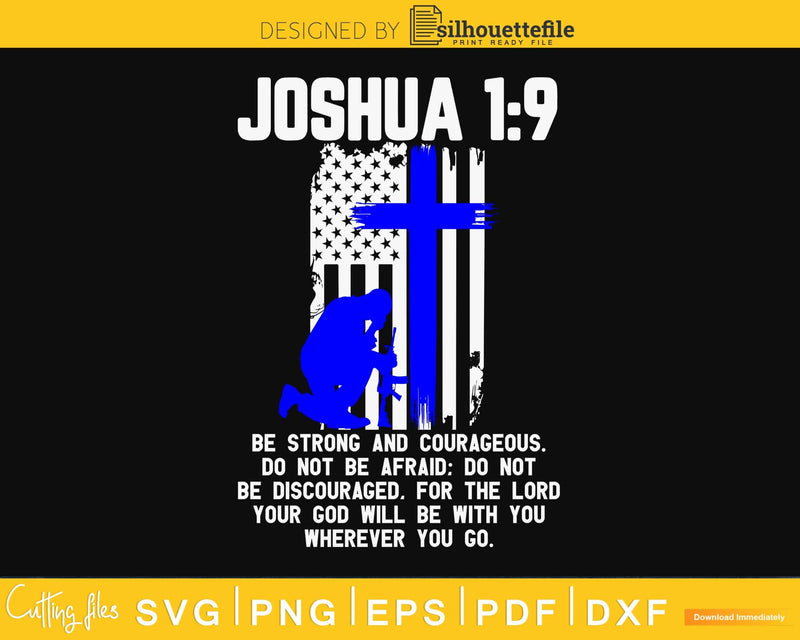 Thin Blue Line police Bible Verse Christian svg cutting