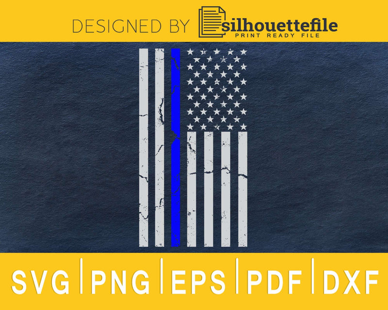 Thin Blue line US flag svg cricut digital files