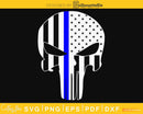 Thin Blue Line USA Flag Police Punisher Printable svg cut