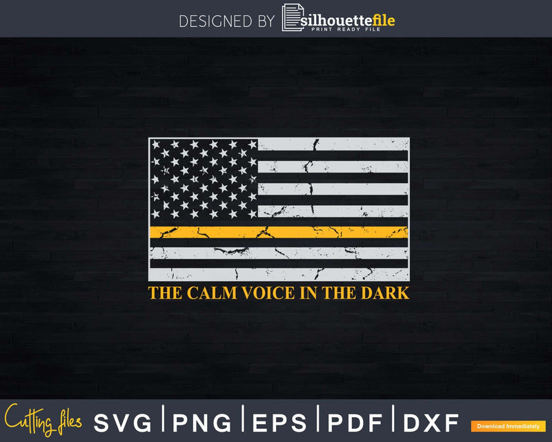 Thin Gold Line 911 Emergency Dispatch Svg Dxf Cricut Cut