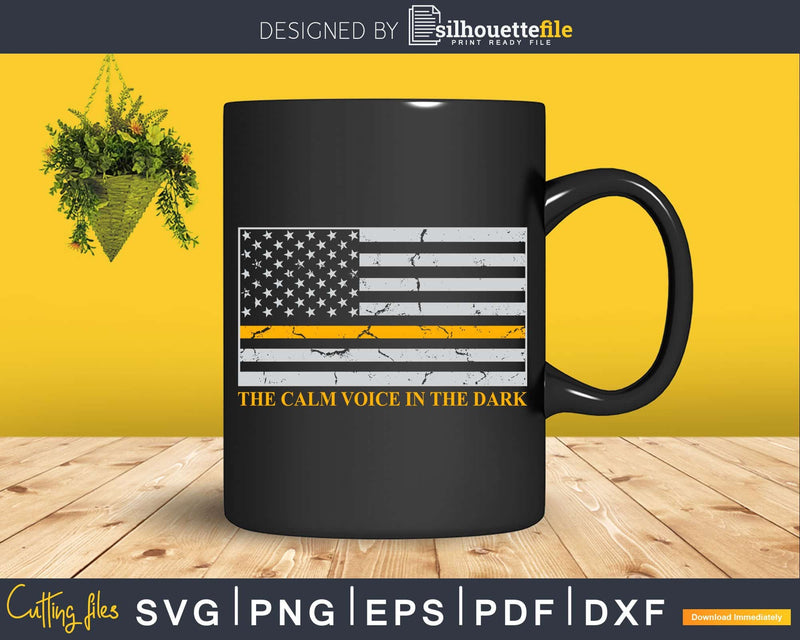 Thin Gold Line 911 Emergency Dispatch Svg Dxf Cricut Cut