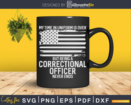 Thin Gray Line American Flag Correctional Officer Svg Dxf