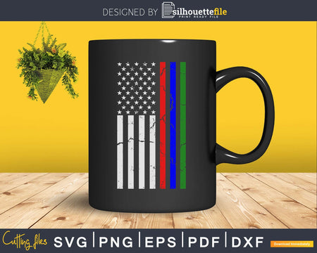 Thin Red Blue Green Line Decal Police Firefighters Military