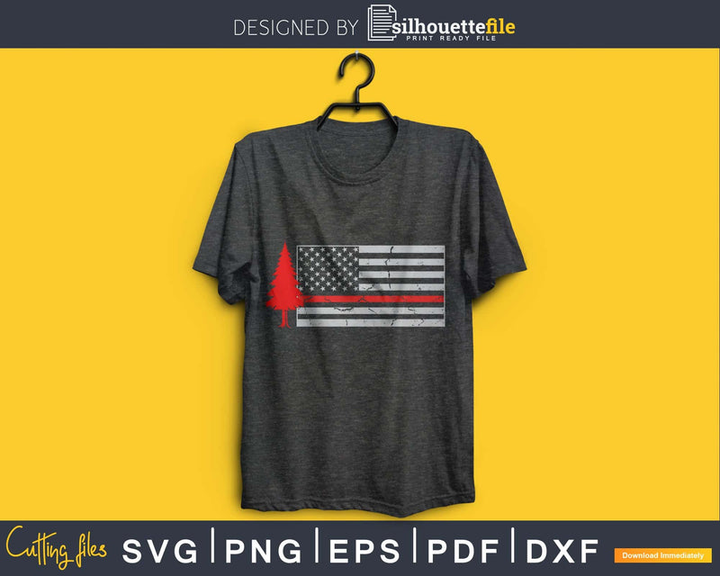 Thin Red Line American Flag Wild land Firefighter svg Cricut