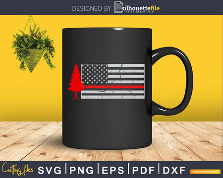 Thin Red Line American Flag Wild land Firefighter svg