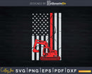 Thin Red Line American Heavy Excavator Operator flag Svg