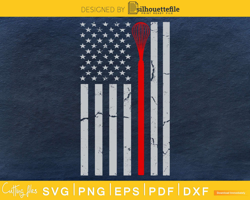 Thin Red Line Baker Independence day American flag svg
